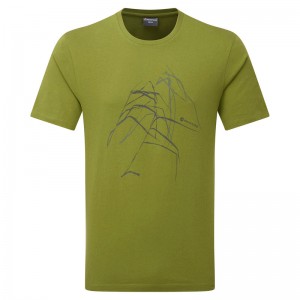 Montane Abstract Mountain T-Shirt Herre Grøn | 2394568-TC