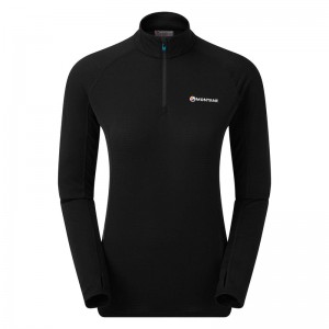 Montane Allez Micro Pull-On Fleece Jakker Dame Sort | 9324501-UI