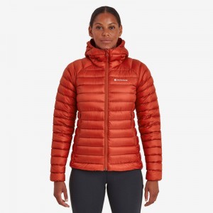 Montane Anti-Freeze Hætte Dunjakker Dame Rød | 8431625-PL