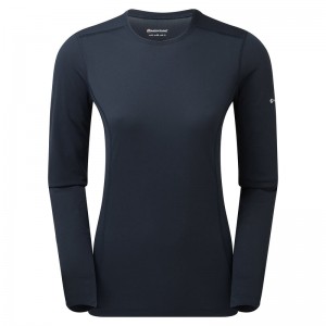 Montane Dart Lite Long Sleeve T-Shirt Dame Mørkeblå | 2503148-AC