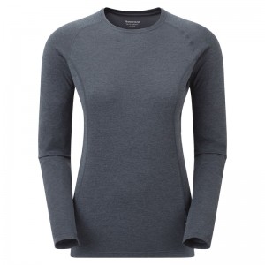 Montane Dart Long Sleeve T-Shirt Dame Mørkeblå | 3750921-NY