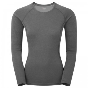 Montane Dart Long Sleeve T-Shirt Dame Mørkegrå | 3274895-NL