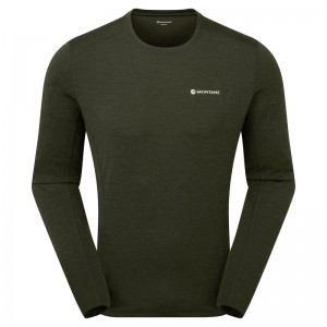 Montane Dart Long Sleeve T-Shirt Herre Mørkegrøn | 8630795-BX