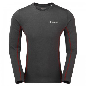 Montane Dart Long Sleeve T-Shirt Herre Mørkegrå | 0749268-SP