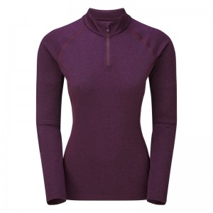 Montane Dart Zip Neck T-Shirt Dame Lilla | 1453768-DS