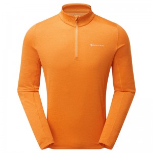 Montane Dart Zip Neck T-Shirt Herre Orange | 0928675-UW