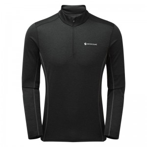 Montane Dart Zip Neck T-Shirt Herre Sort | 6031542-GE