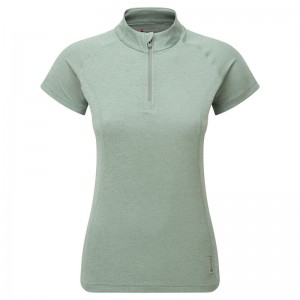 Montane Dart Zip T-Shirt Dame Grøn | 1526743-EN