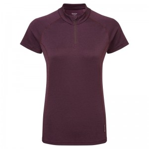 Montane Dart Zip T-Shirt Dame Lilla | 9052687-MZ