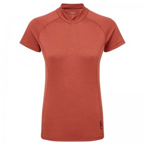 Montane Dart Zip T-Shirt Dame Orange | 8726410-NY