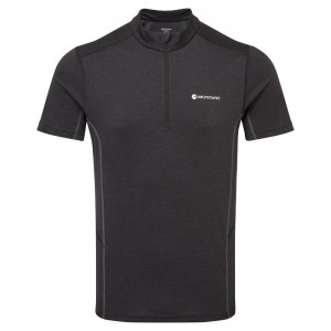 Montane Dart Zip T-Shirt Herre Sort | 1374529-YG