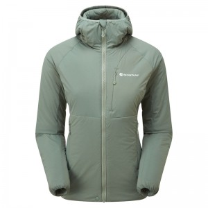 Montane Fireball Hættejakke Dame Grøn | 1497238-XG