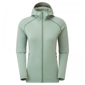 Montane Fury Hætte Fleece Jakker Dame Grøn | 5306198-RP