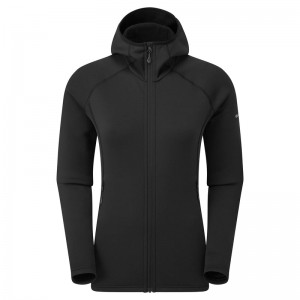 Montane Fury Hætte Fleece Jakker Dame Sort | 0986413-IP