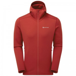 Montane Fury Hætte Fleece Jakker Herre Rød | 9260514-TY