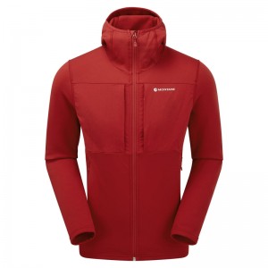 Montane Fury XT Hætte Fleece Jakker Herre Rød | 8264051-NI