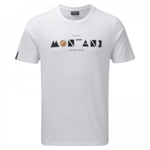 Montane Geometry T-Shirt Herre Hvide | 7498136-AW