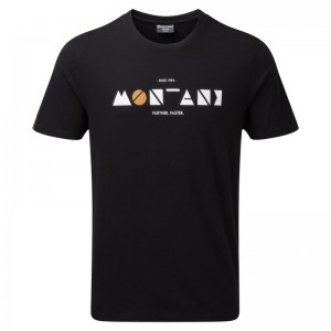 Montane Geometry T-Shirt Herre Sort | 2603879-EC