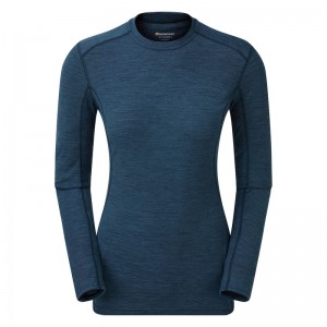 Montane Primino 140 Long Sleeve T-Shirt Dame Blå | 7253468-QE