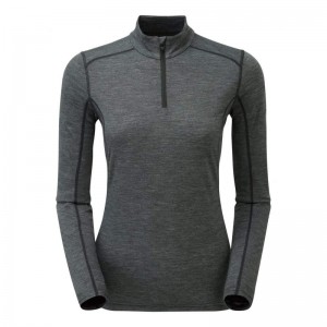 Montane Primino 140 Zip Neck Baselayer Sweatshirts Dame Sort | 6735092-HC