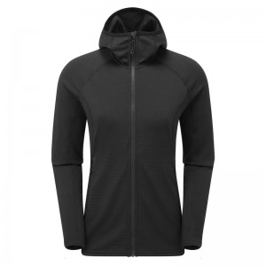 Montane Protium Hætte Fleece Jakker Dame Sort | 2971648-VH