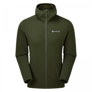 Montane Protium Hætte Fleece Jakker Herre Mørkegrøn | 6175480-JD