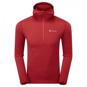 Montane Protium Lite Pull On Fleece Hættetrøje Herre Rød | 7809431-ET