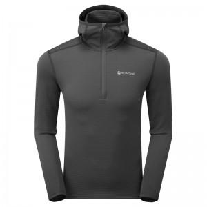 Montane Protium Lite Pull On Fleece Hættetrøje Herre Mørkegrå | 7346052-SZ