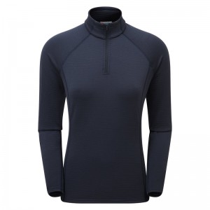 Montane Protium Lite Pull On Fleece Sweatshirts Dame Mørkeblå | 5287394-OX