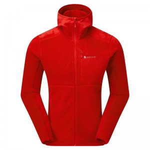 Montane Protium XPD Hætte Fleece Jakker Herre Rød | 8123749-KP