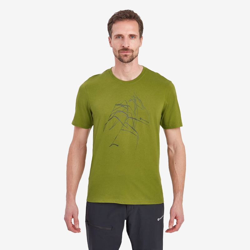 Montane Abstract Mountain T-Shirt Herre Grøn | 2394568-TC