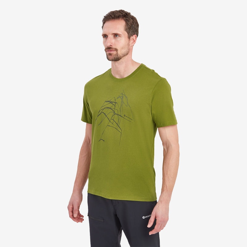 Montane Abstract Mountain T-Shirt Herre Grøn | 2394568-TC