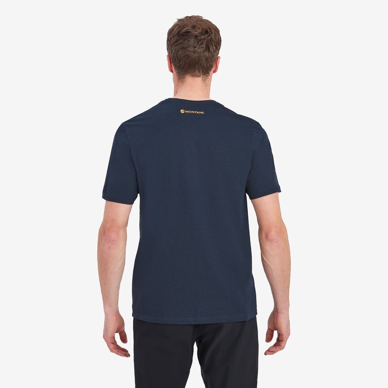 Montane Abstract Mountain T-Shirt Herre Mørkeblå | 6502914-LZ