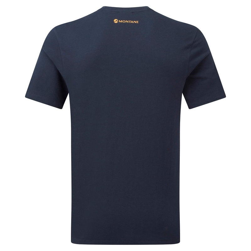 Montane Abstract Mountain T-Shirt Herre Mørkeblå | 6502914-LZ