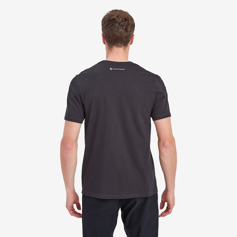 Montane Abstract Mountain T-Shirt Herre Sort | 5410762-DQ