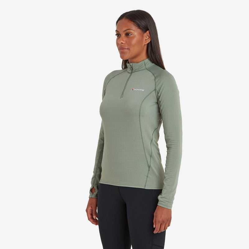 Montane Allez Micro Pull-On Fleece Jakker Dame Olivengrøn | 1952470-FM