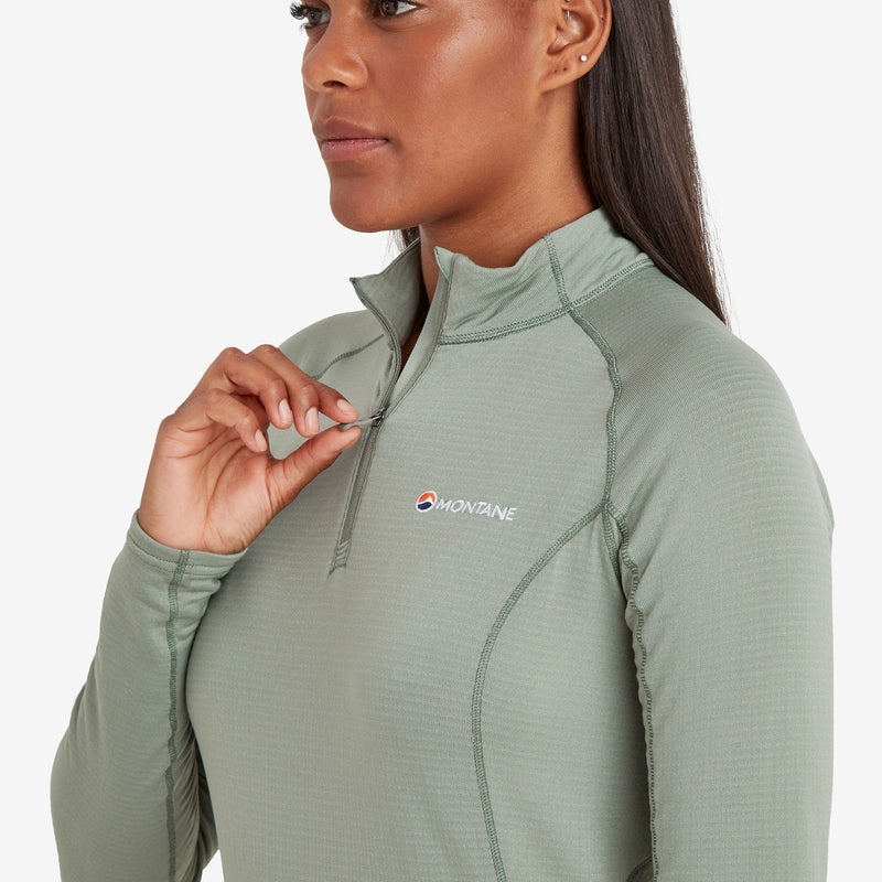 Montane Allez Micro Pull-On Fleece Jakker Dame Olivengrøn | 1952470-FM