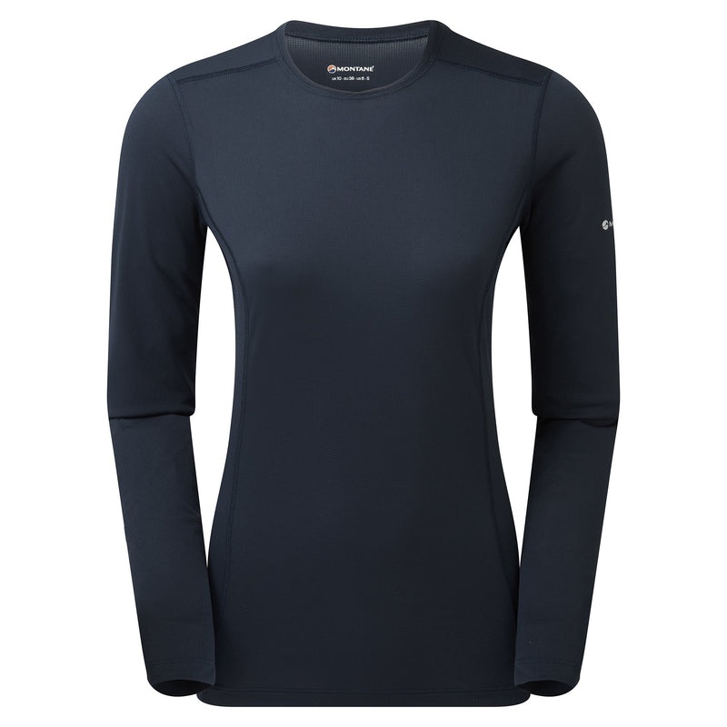 Montane Dart Lite Long Sleeve T-Shirt Dame Mørkeblå | 2503148-AC