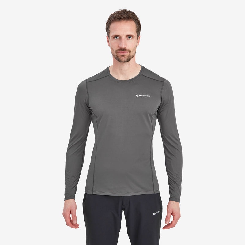 Montane Dart Lite Long Sleeve T-Shirt Herre Mørkegrå | 7019462-BR