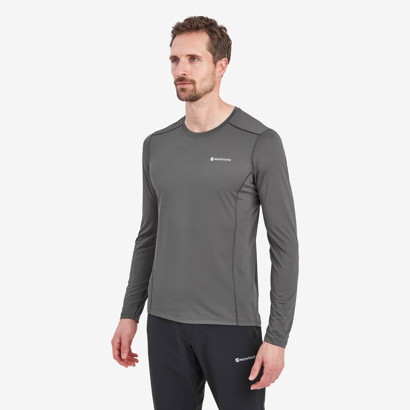 Montane Dart Lite Long Sleeve T-Shirt Herre Mørkegrå | 7019462-BR