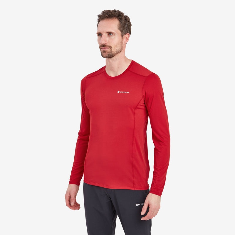 Montane Dart Lite Long Sleeve T-Shirt Herre Rød | 2678053-PZ