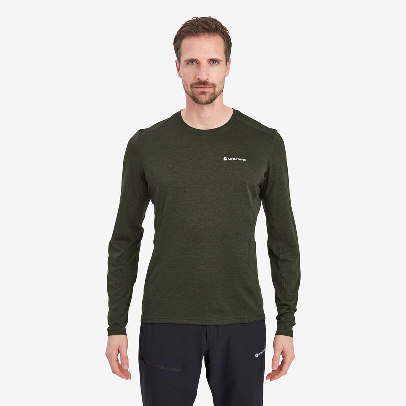 Montane Dart Long Sleeve T-Shirt Herre Mørkegrøn | 8630795-BX