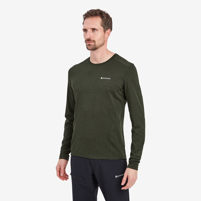 Montane Dart Long Sleeve T-Shirt Herre Mørkegrøn | 8630795-BX