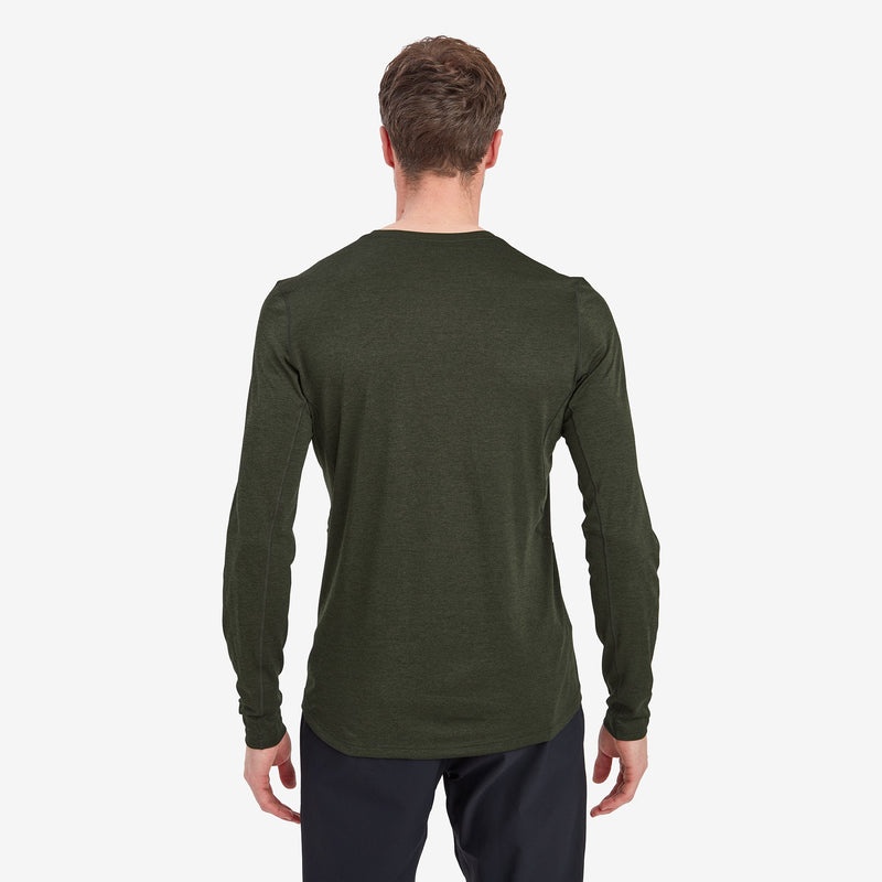 Montane Dart Long Sleeve T-Shirt Herre Mørkegrøn | 8630795-BX