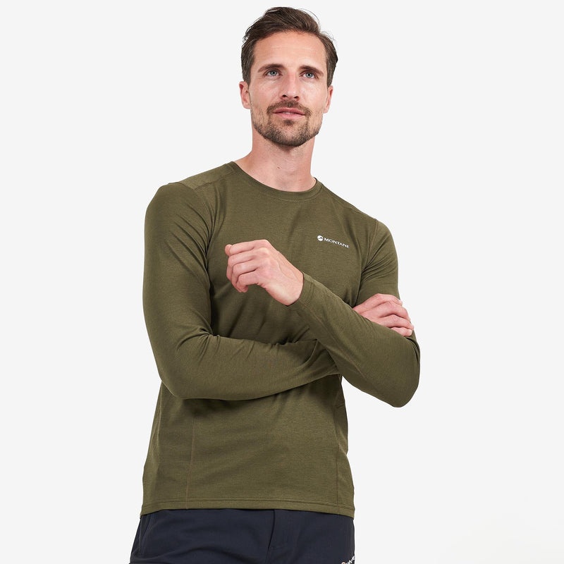 Montane Dart Long Sleeve T-Shirt Herre Mørkegrøn | 8517430-JF