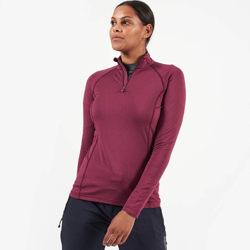 Montane Dart Thermo Zip Neck T-Shirt Dame Lilla | 7283901-CA