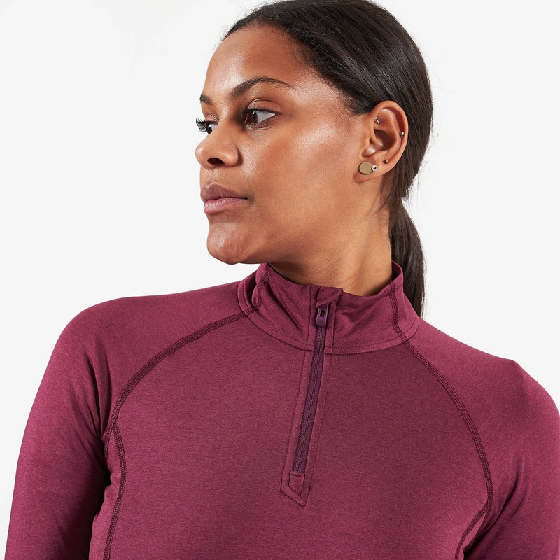 Montane Dart Thermo Zip Neck T-Shirt Dame Lilla | 7283901-CA