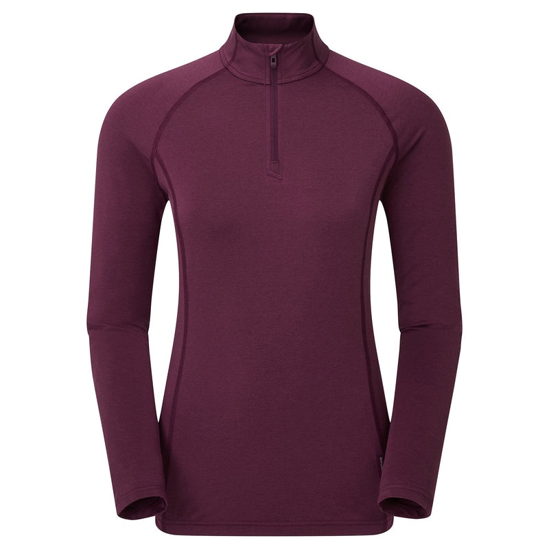 Montane Dart Thermo Zip Neck T-Shirt Dame Lilla | 7283901-CA