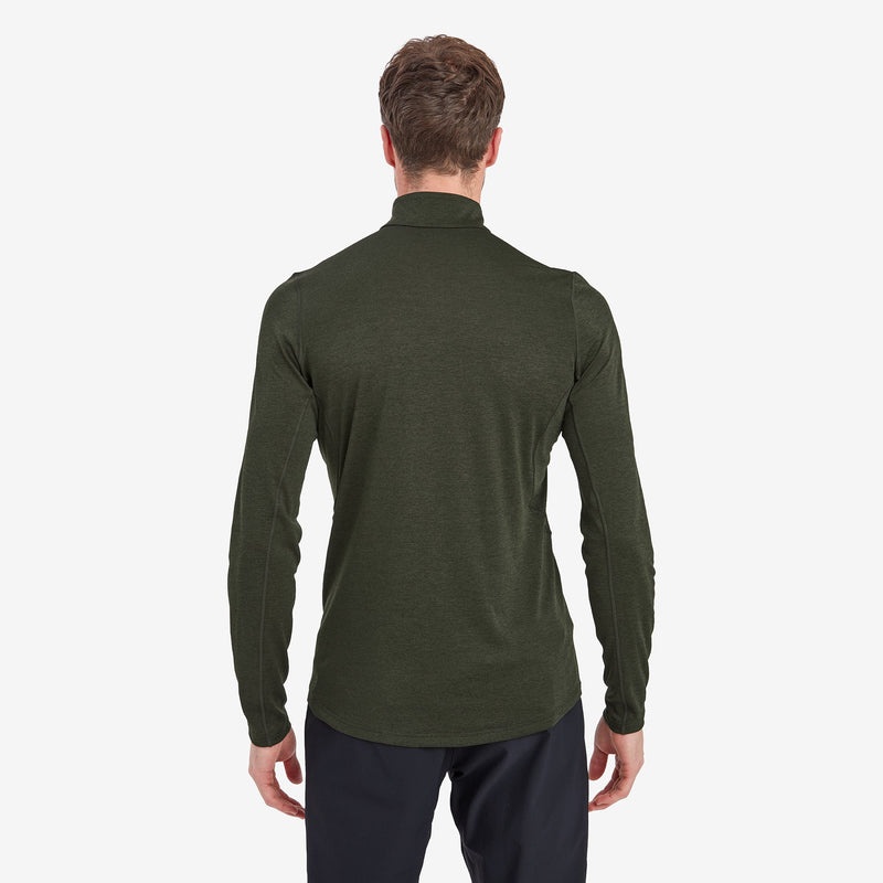 Montane Dart Zip Neck T-Shirt Herre Mørkegrøn | 1063479-LR