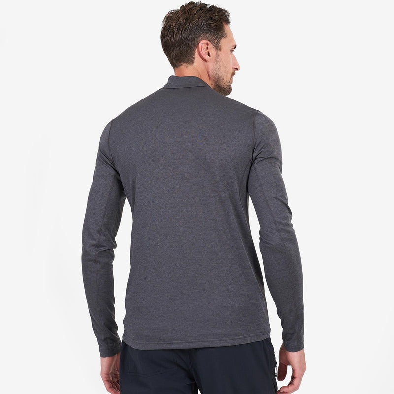 Montane Dart Zip Neck T-Shirt Herre Mørkegrå | 1865029-CO